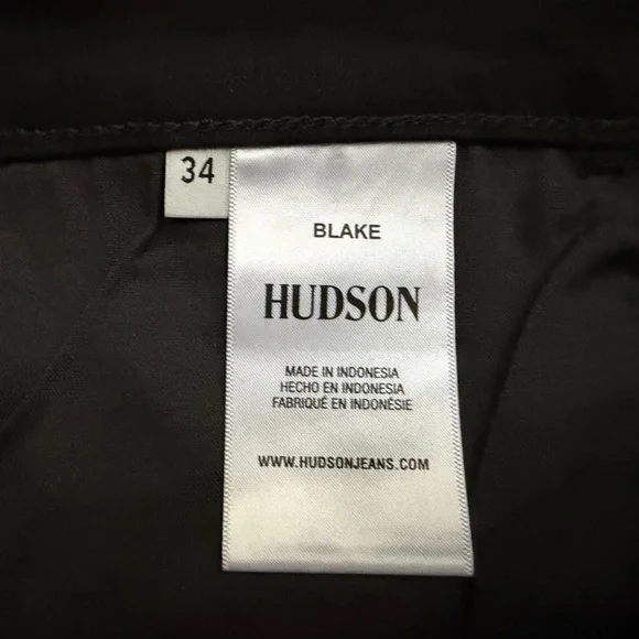 Hudson Mens 34 X 32 Blake Slim Straight Black Denim Jeans